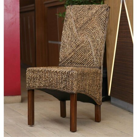 INTERNATIONAL CARAVAN Lambada Hyacinth Spiral Design Chair, Salak Brown, 2PK SG-3305-2CH